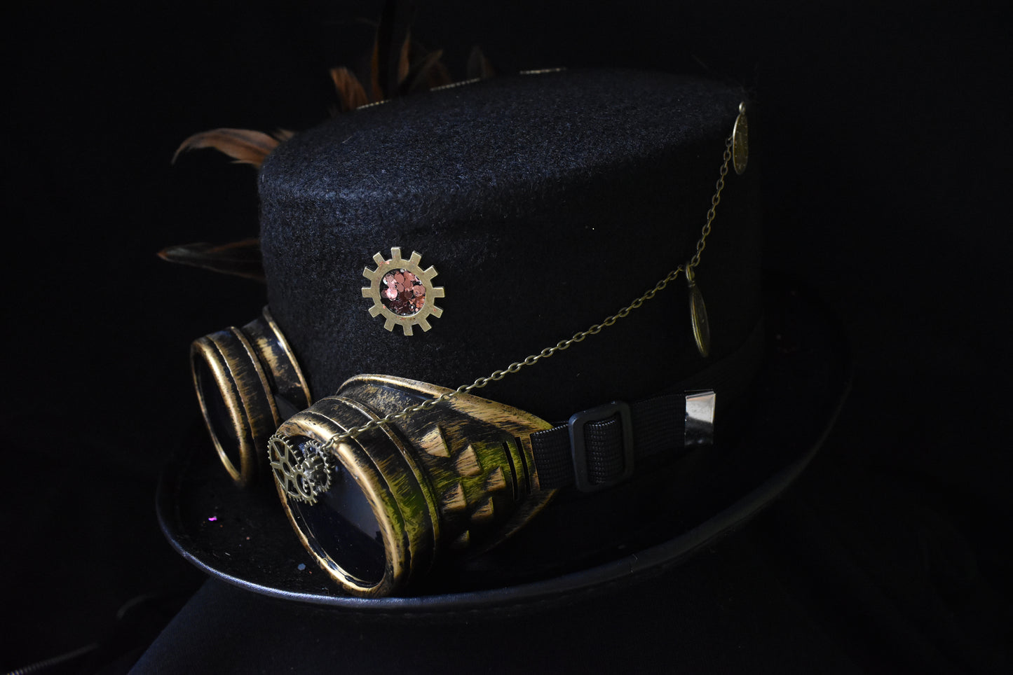 Chapeau steampunk  brun