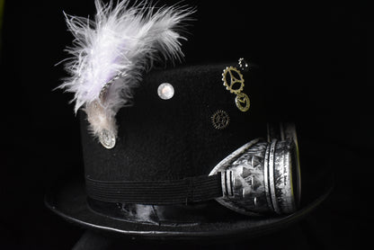 Chapeau steampunk blanc