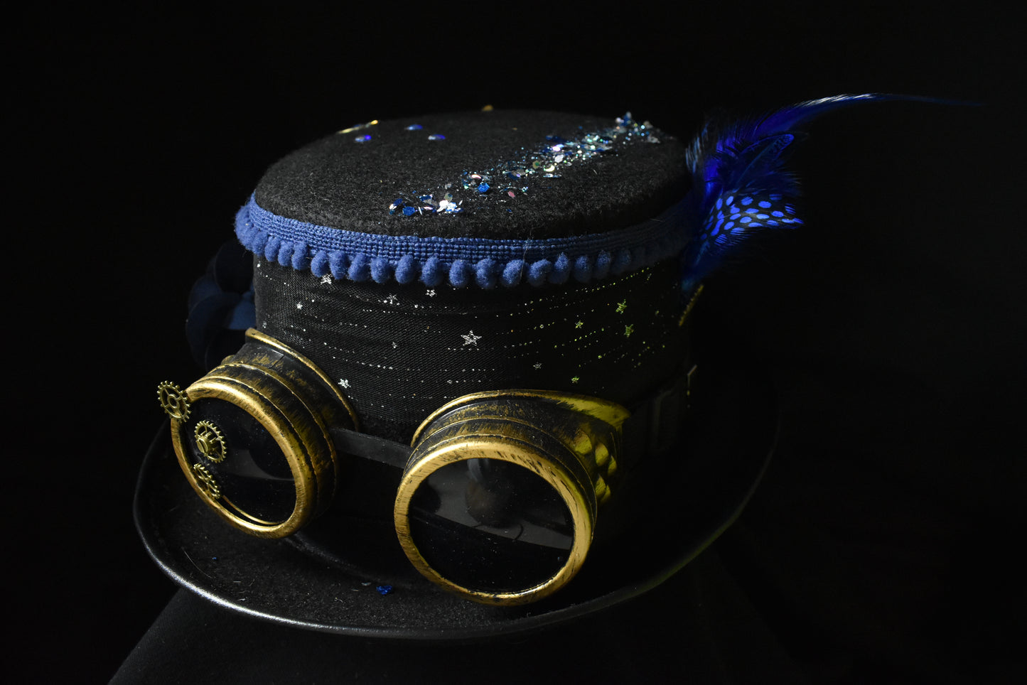 Chapeau steampunk bleu