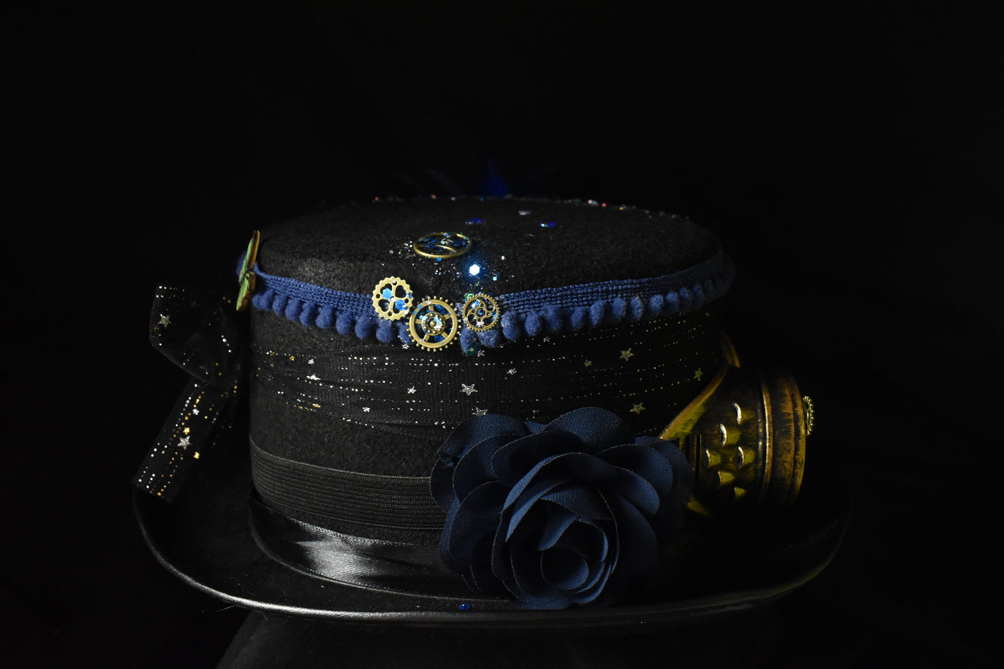 Chapeau steampunk bleu