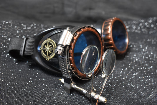 lunette bleu à loupe