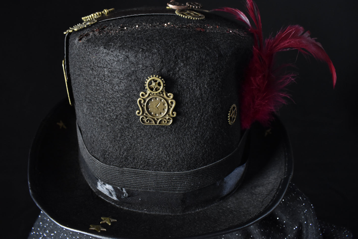 Chapeau steampunk rouge