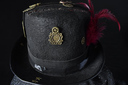 Chapeau steampunk rouge