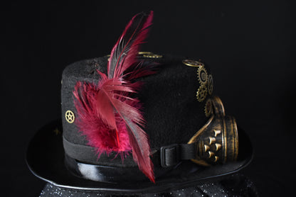 Chapeau steampunk rouge