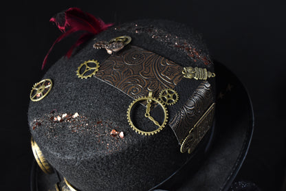 Chapeau steampunk rouge