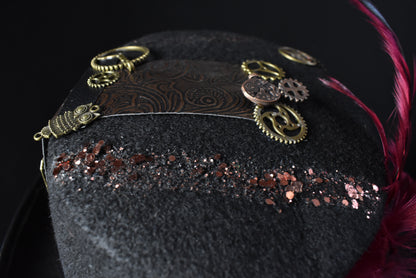 Chapeau steampunk rouge