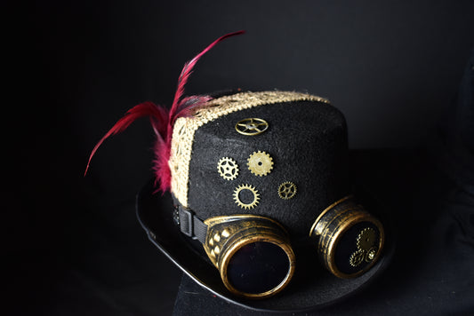 Chapeau steampunk rouge