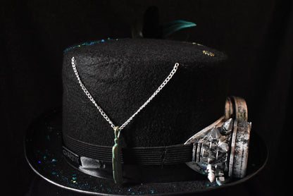 Chapeau steampunk pique argenté